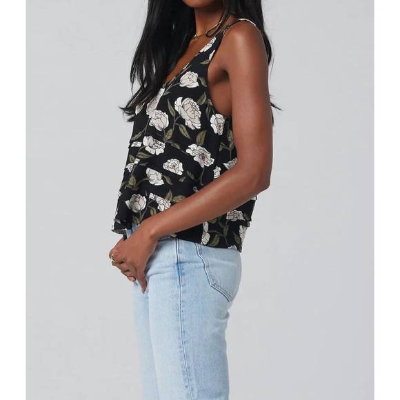 NEW SALTWATER LUXE moonlight bloom a-line tank top in black - Picture 2 of 3